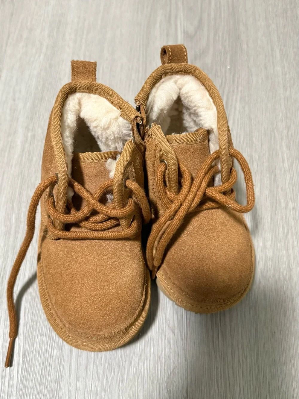 UGG Toddler Chestnut Suede Lace-Up Booties